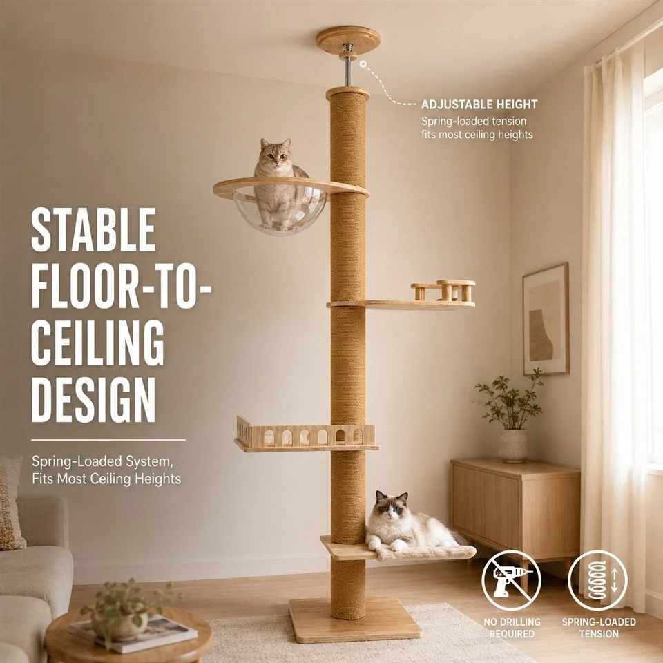 All-in-One Floor-to-Ceiling Cat Tree suppliers