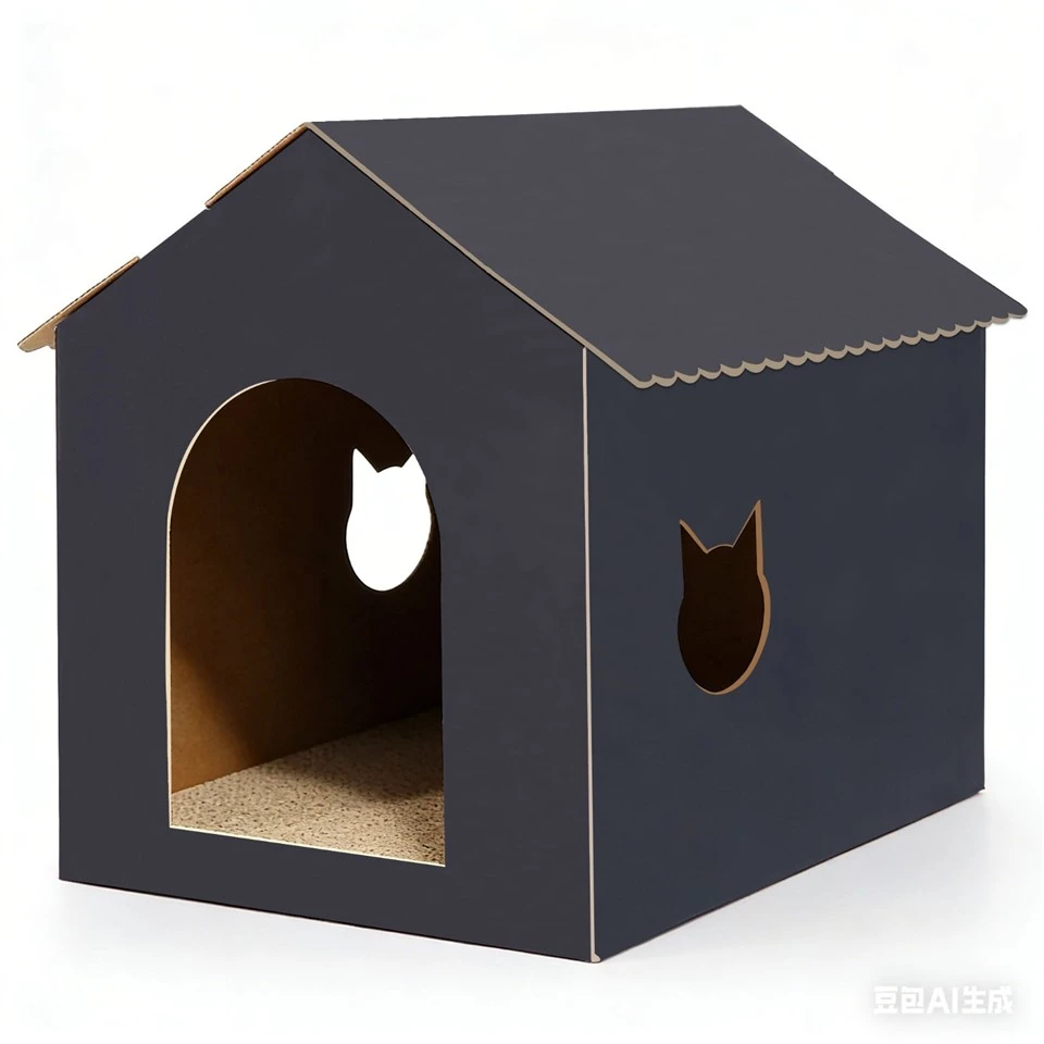 Khoom kim heev Sustainable Corrugated Ntawv Miv Scratching Ncej Tshem Tawm Climbing Cardboard Cat House Dawb Shipping Tsiaj Khoom Ua Si
