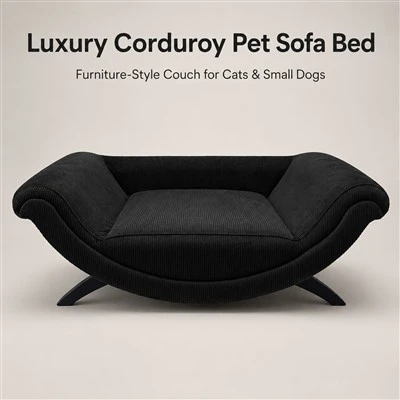 Khoom kim heev Corduroy Pet Sofa Bed